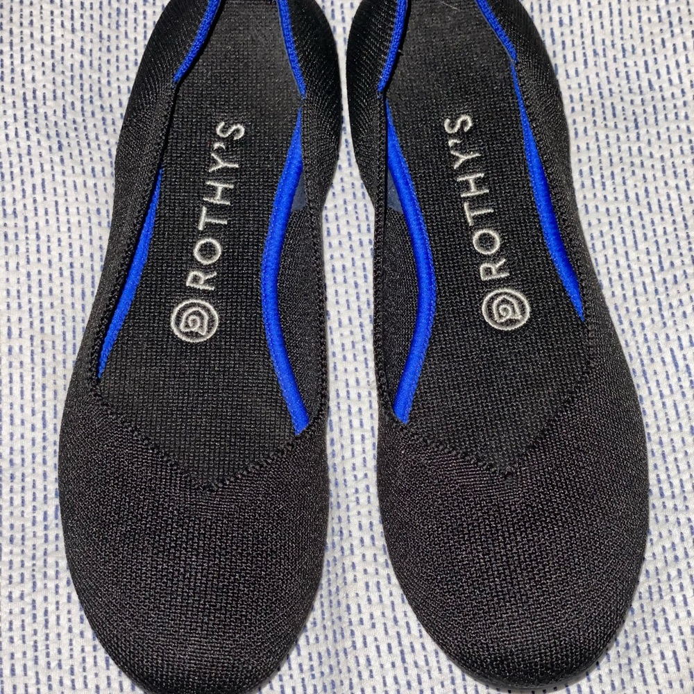 Rothys Women's Black Flats  Round Toe Size 8